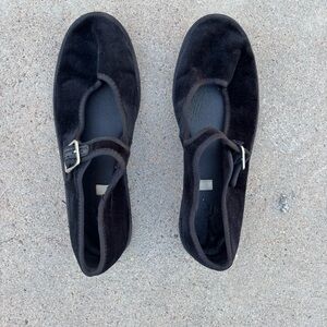 Black velvet Mary Jane Flats - Women's Classic Style